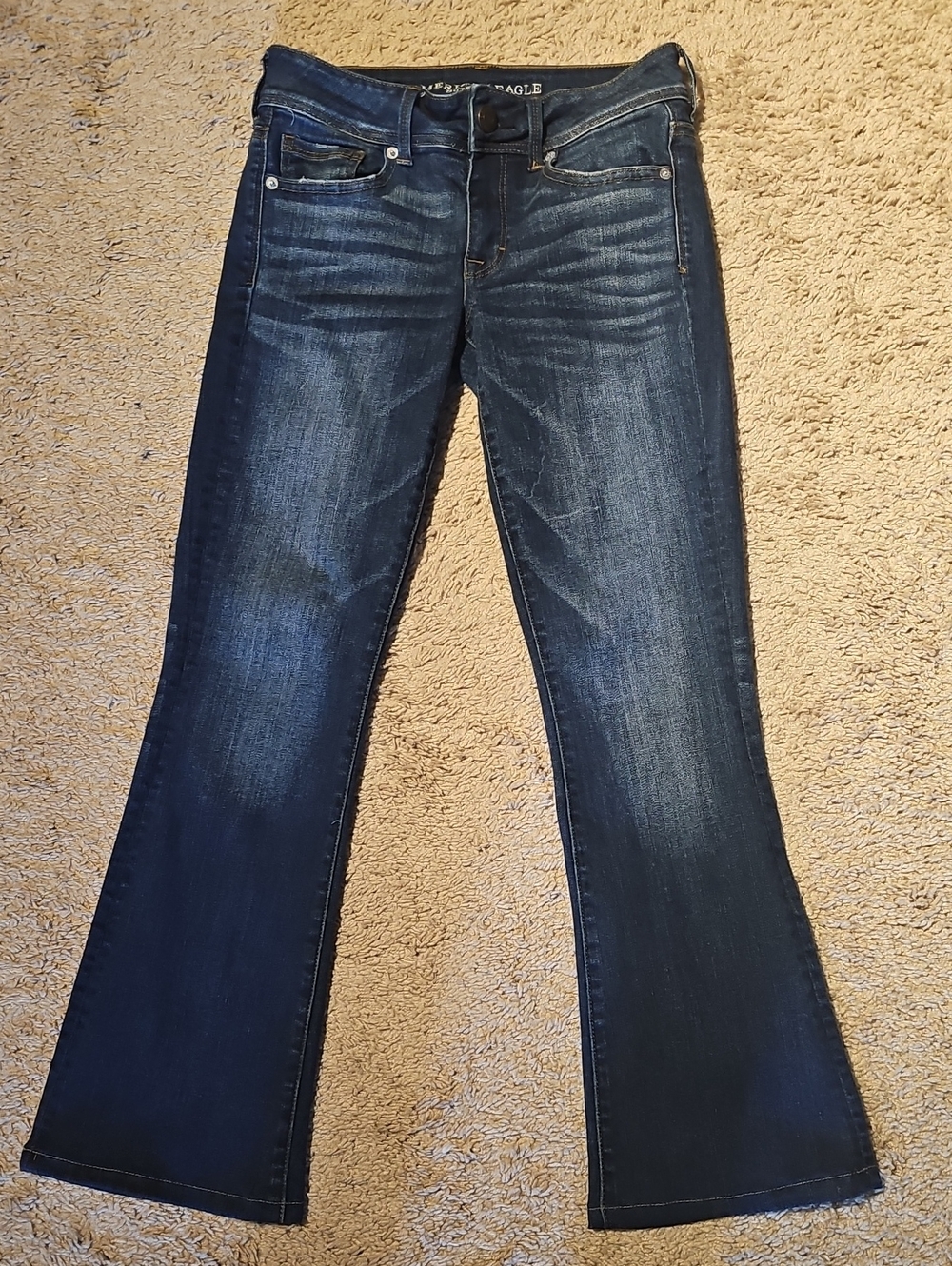 American Eagle Outfitters Women's Dark Blue Flare Jeans